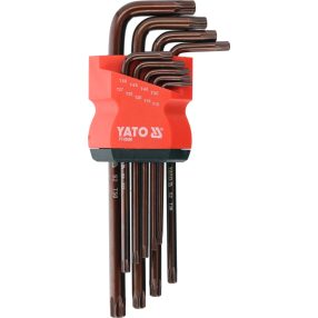   YATO 05680 Torx imbuszkulcs készlet 9 részes, biztonsági(furatos), hosszított T10-T50 (YT-05680)